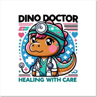 Adorable Dino Doctor: Pediatric Nurse Posters and Art